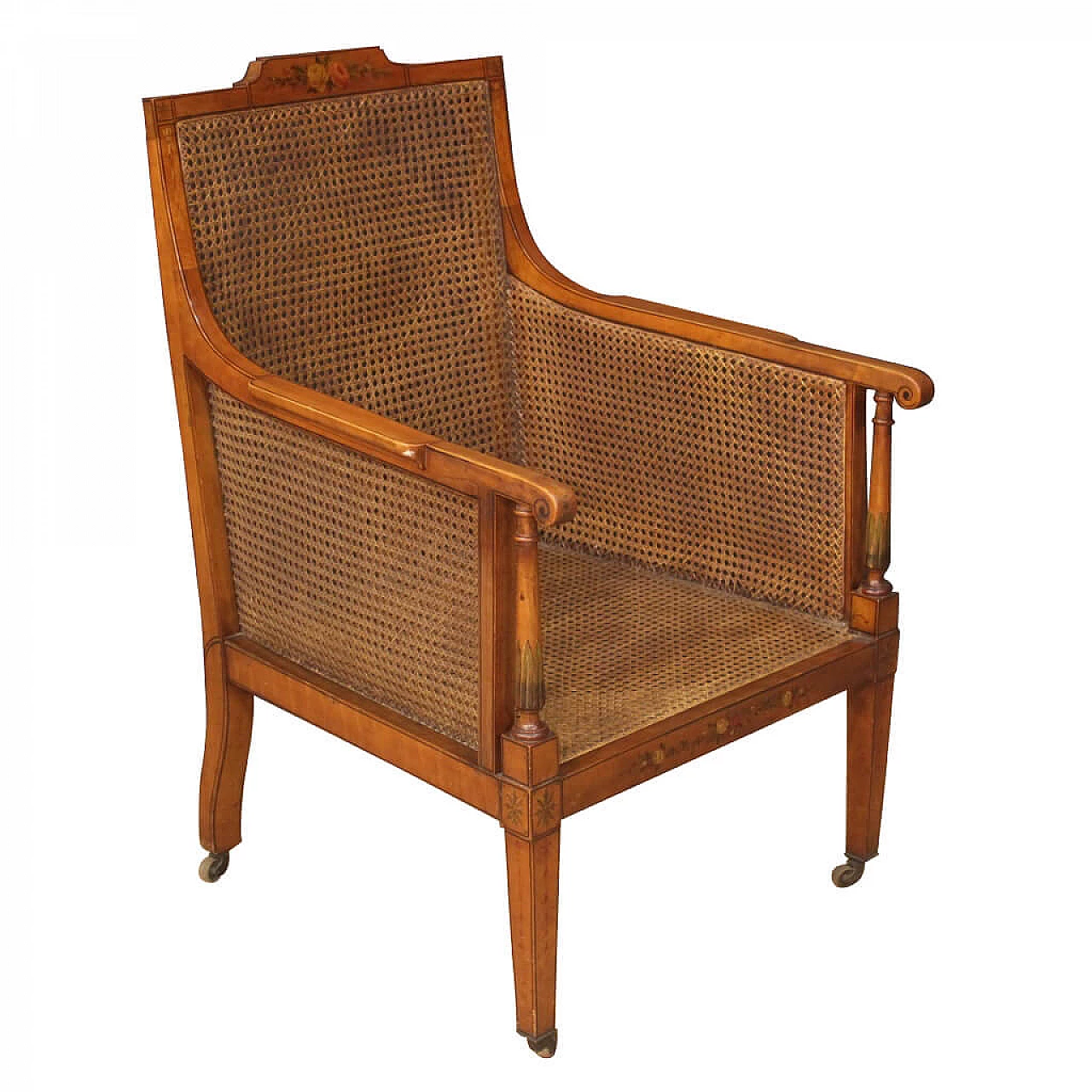 English armchair in wood and straw from Vienna 1085312