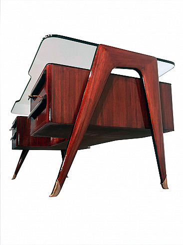 Italian desk in rosewood by Vittorio Dassi, 50s