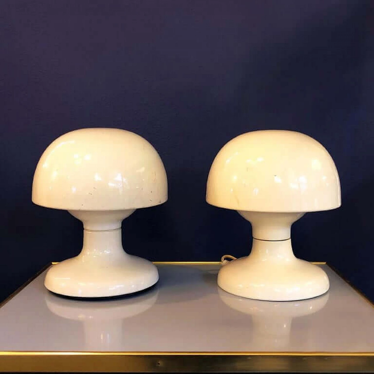 Italian white metal table lamps Jucker, by Tobia Scarpa for Flos, 1963 1085382