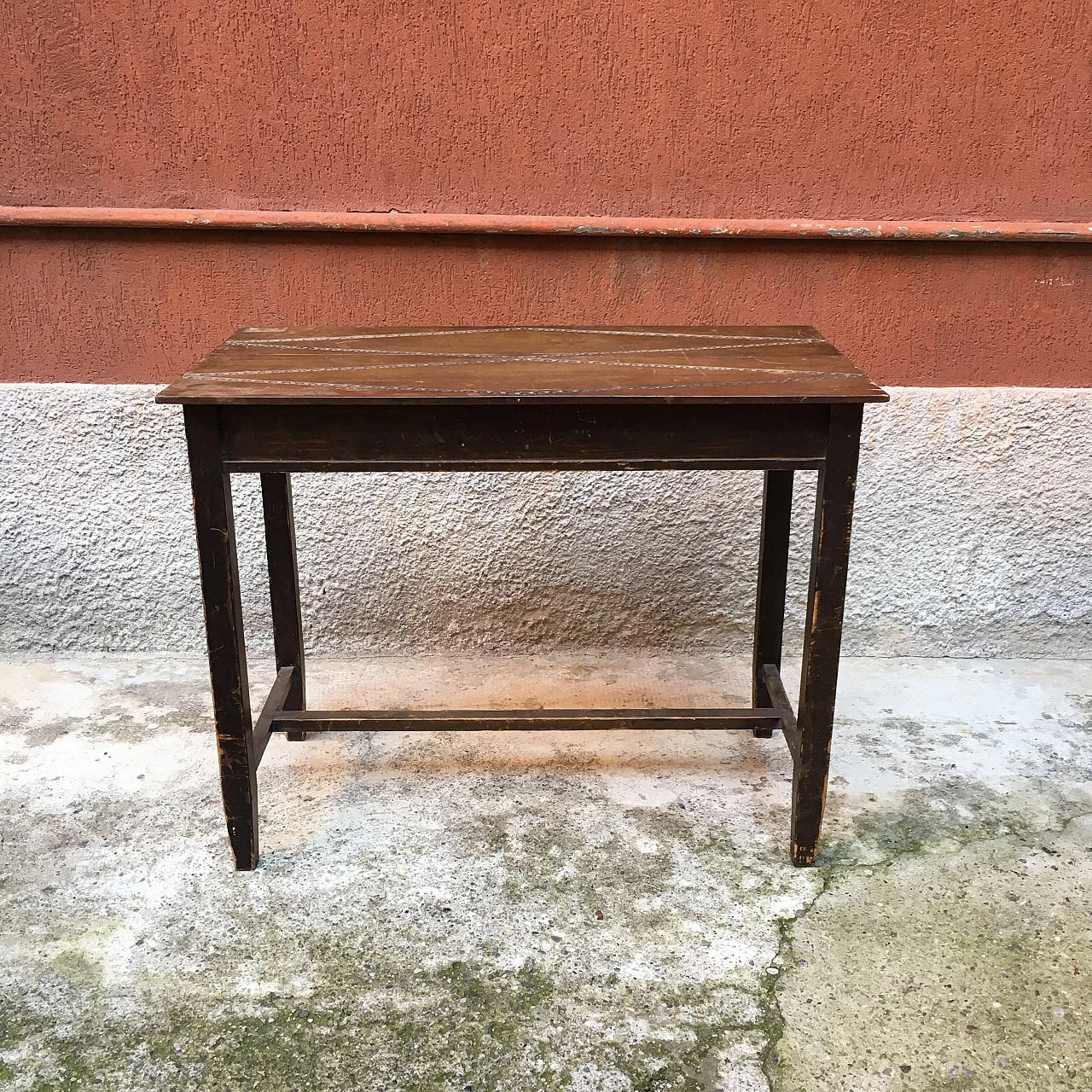 Italian rustic walnut and beech rectangular table, 1960s 1085462