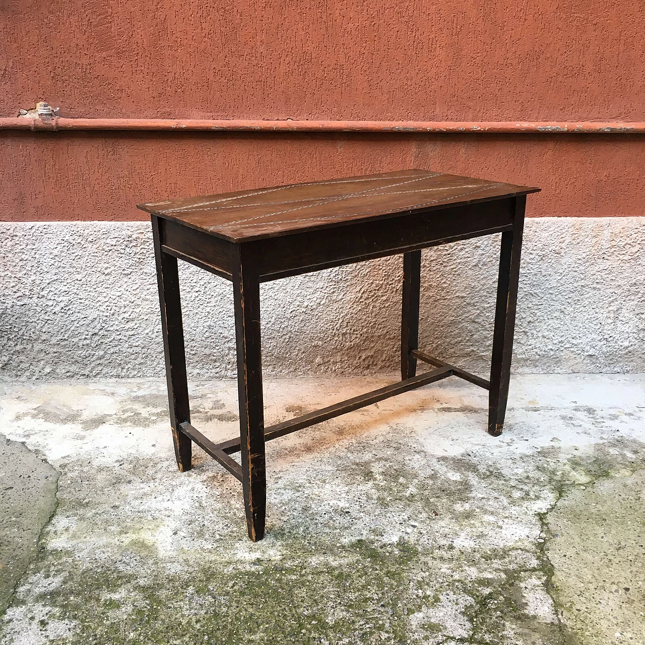 Italian rustic walnut and beech rectangular table, 1960s 1085463