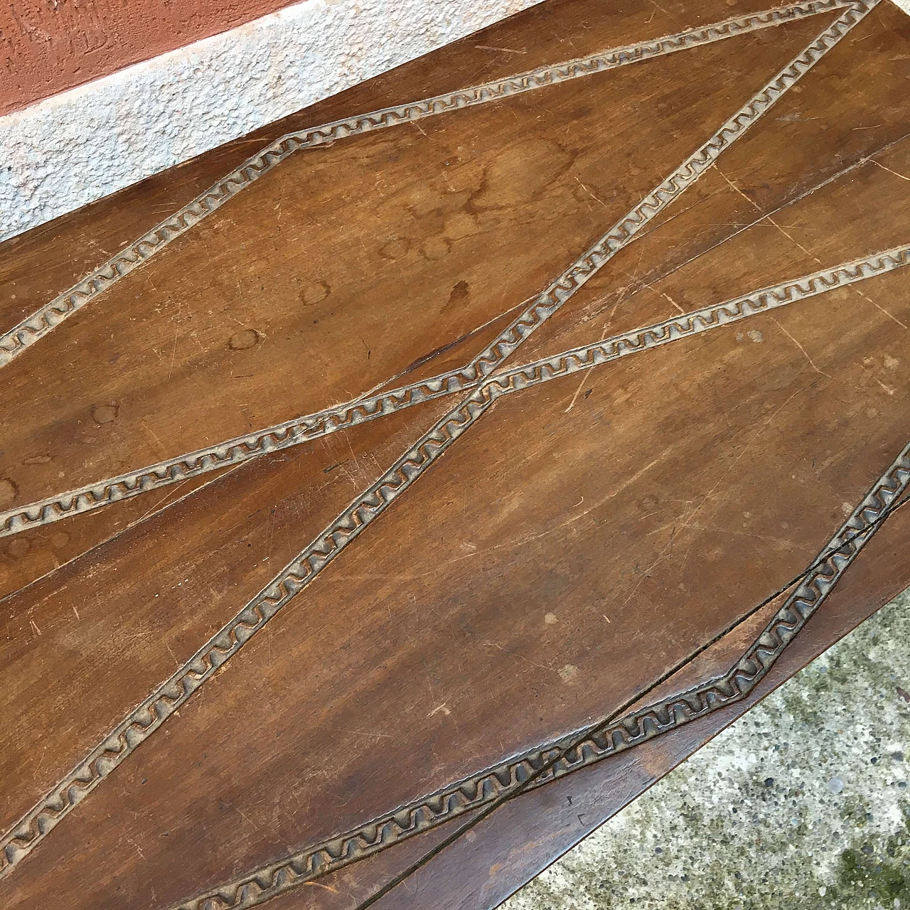 Italian rustic walnut and beech rectangular table, 1960s 1085465