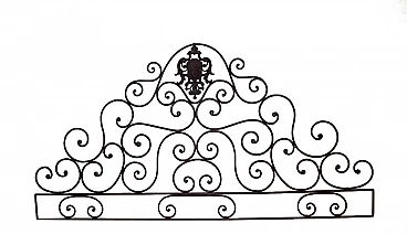 French wedding headboard, with original cast iron frieze