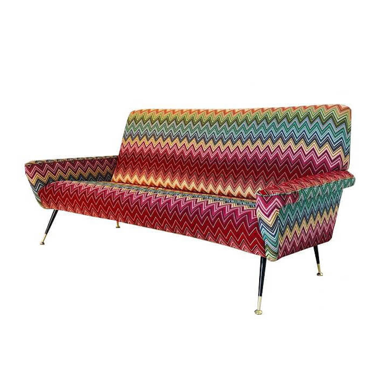 3 seater sofa, Marco Zanuso, with Missoni fabric, 1960s 1085550