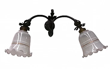 Flower wall sconce with two arms, 30s