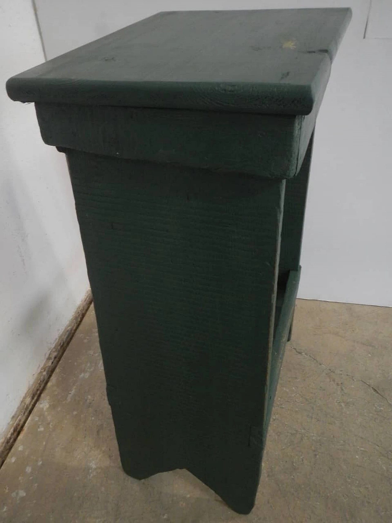 Green wooden stool, industrial, 50s 1086608