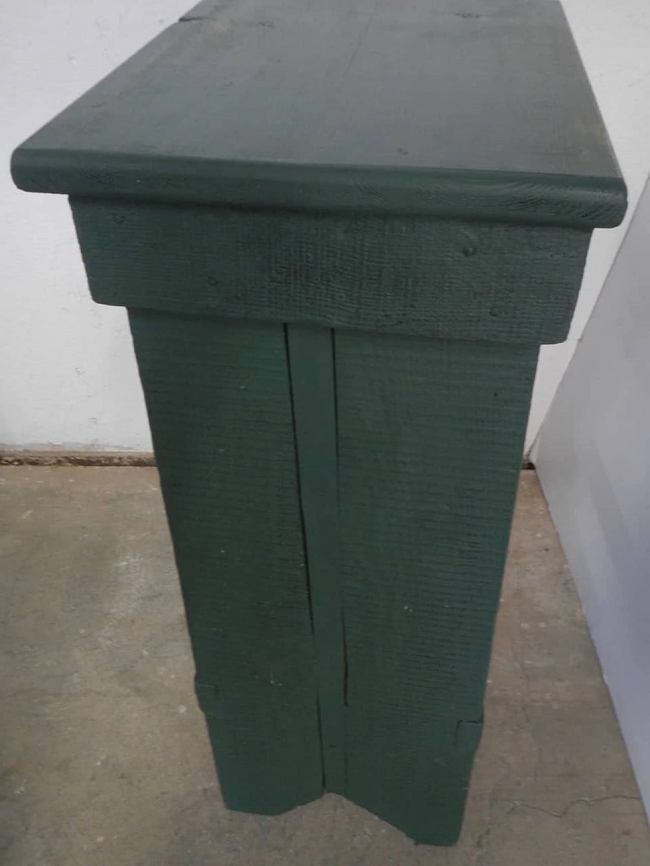 Green wooden stool, industrial, 50s 1086609