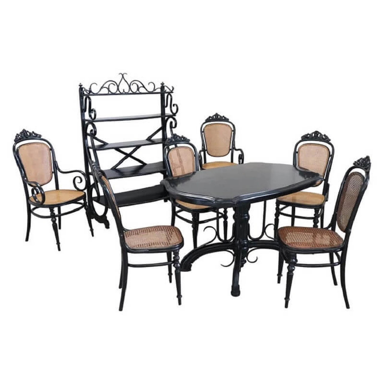 Salotto Art Nouveau Fischel in faggio curvato paglia di Vienna 1086939