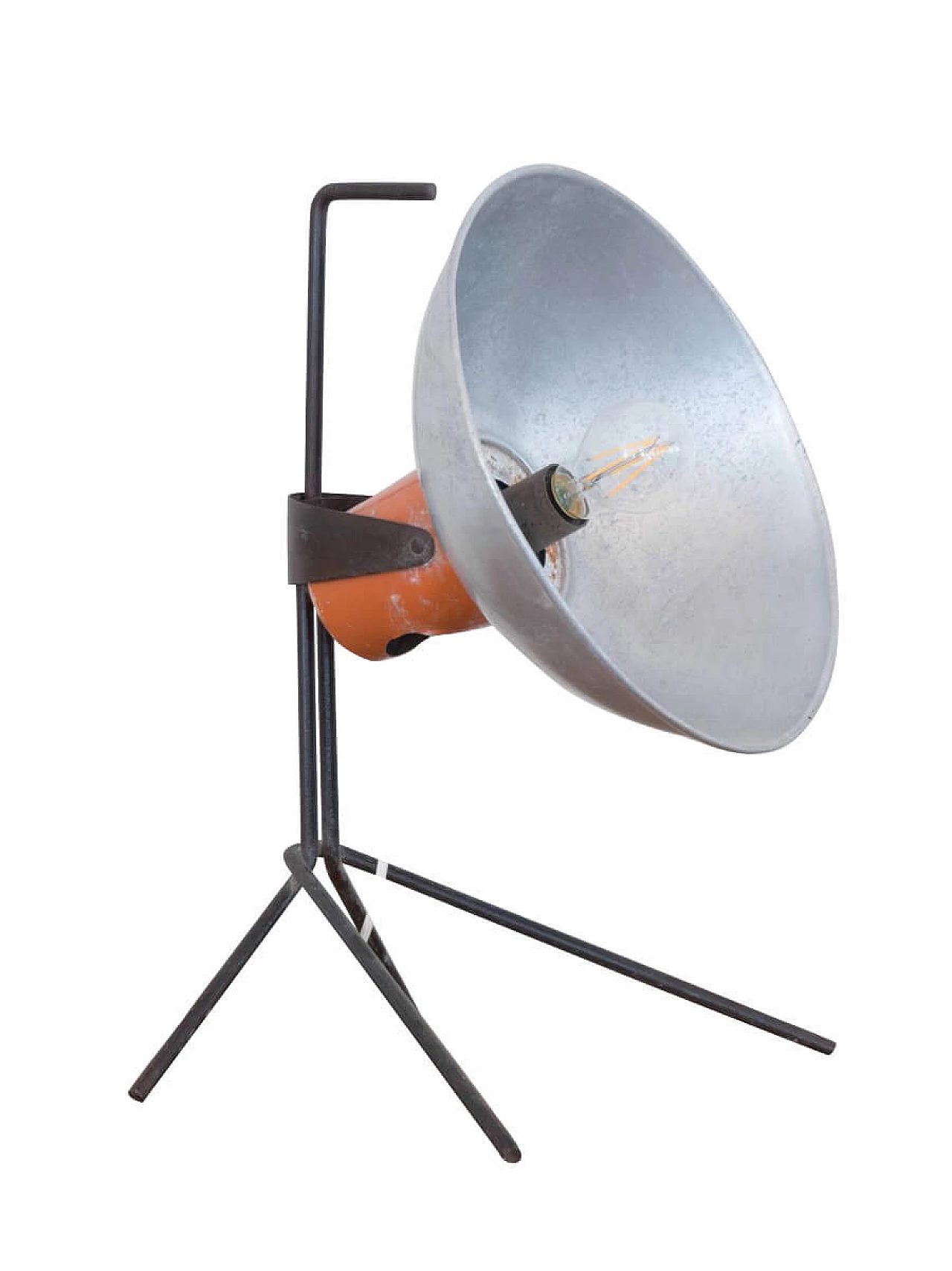 Industrial Italian Aluminum And Iron Table Lamp From Algas, 1960s 1086969