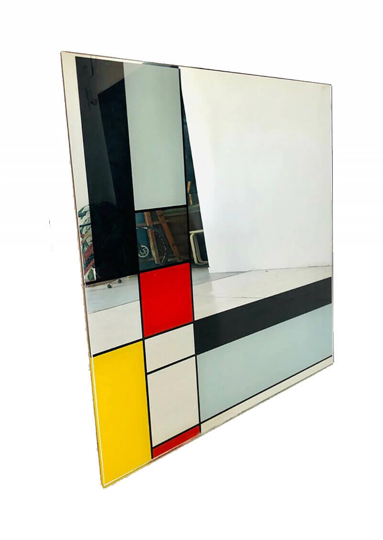 Specchio quadrato Mondrian, anni '80 1087185