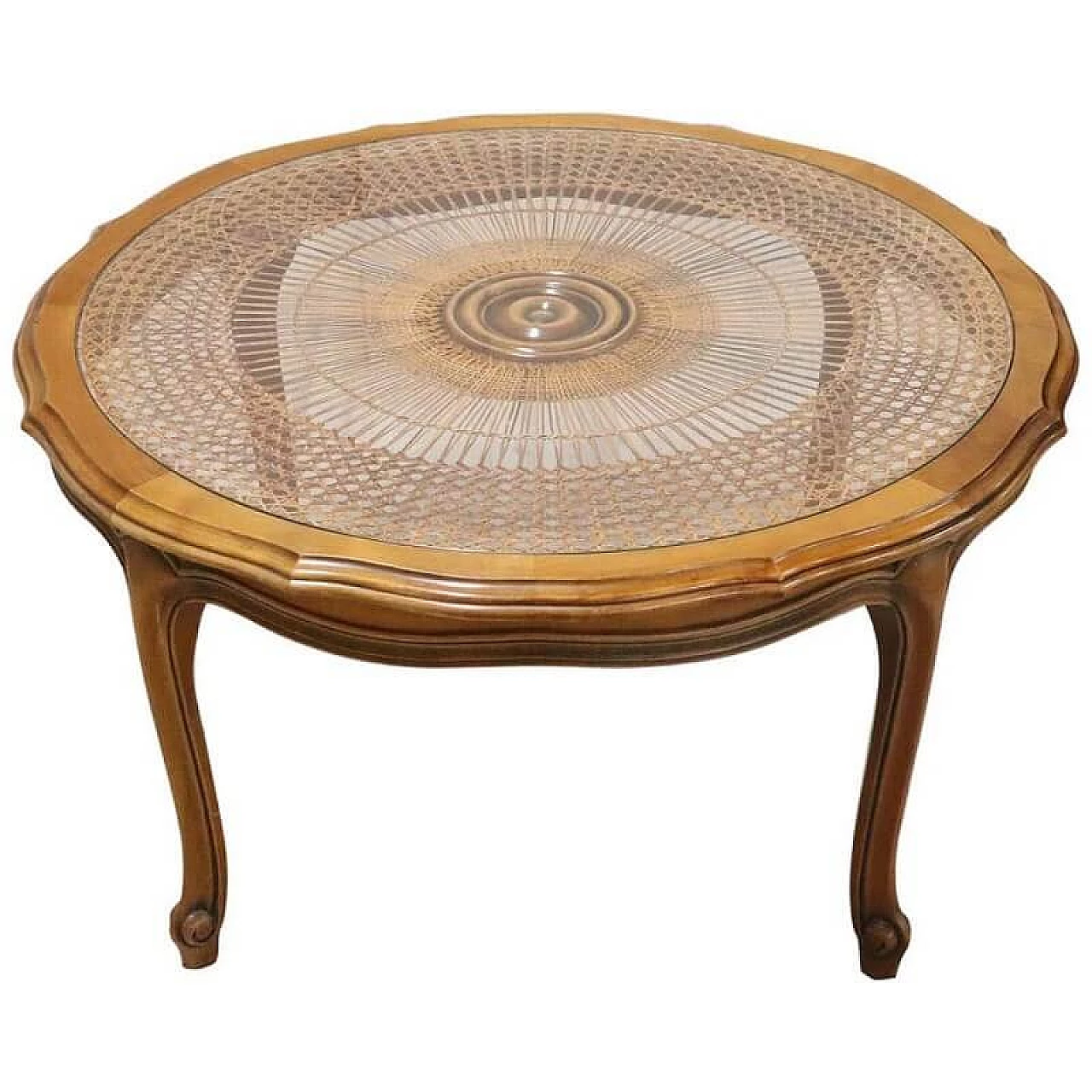Cherrywood and Vienna straw coffee table, 1930 1087524