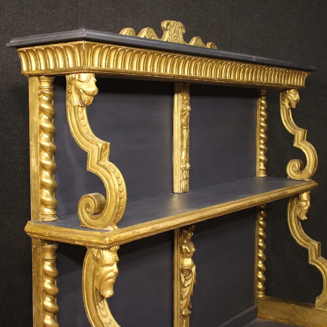 French etagere in gilded and painted wood 1087574