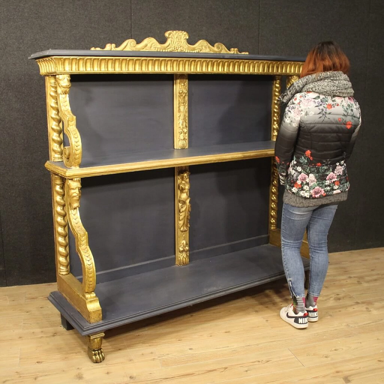 French etagere in gilded and painted wood 1087584