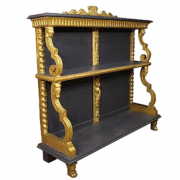 French etagere in gilded and painted wood