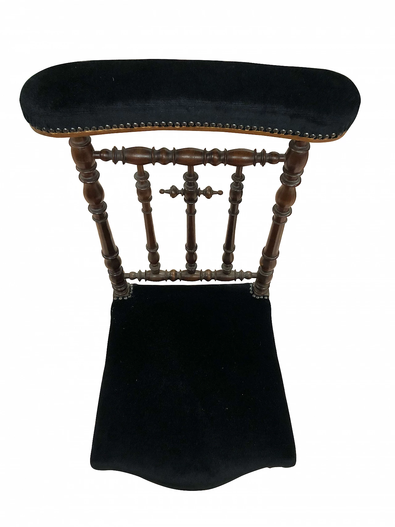 Antico inginocchiatoio in noce e velluto, '800 1088005