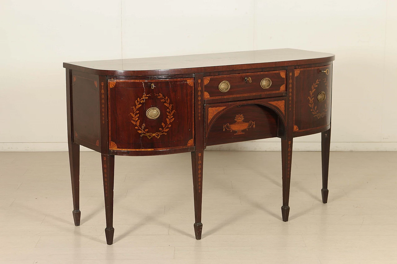 Credenza lastronata inglese in Mogano, fine '800 1088121