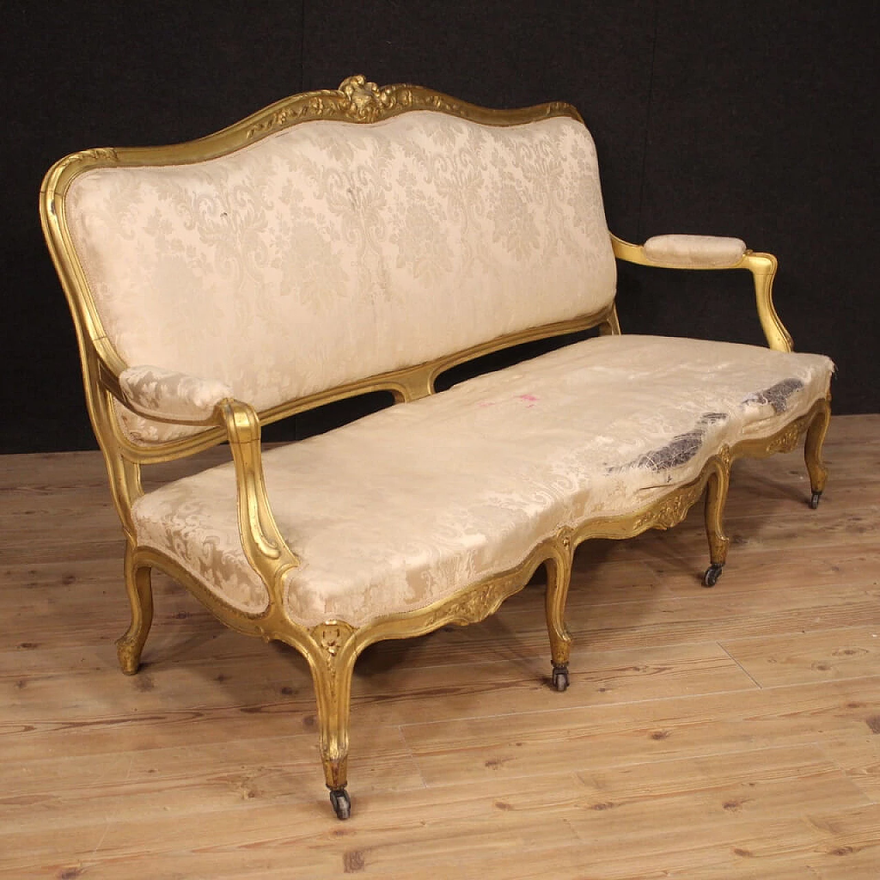 Golden French sofa in Louis XV style 1088616