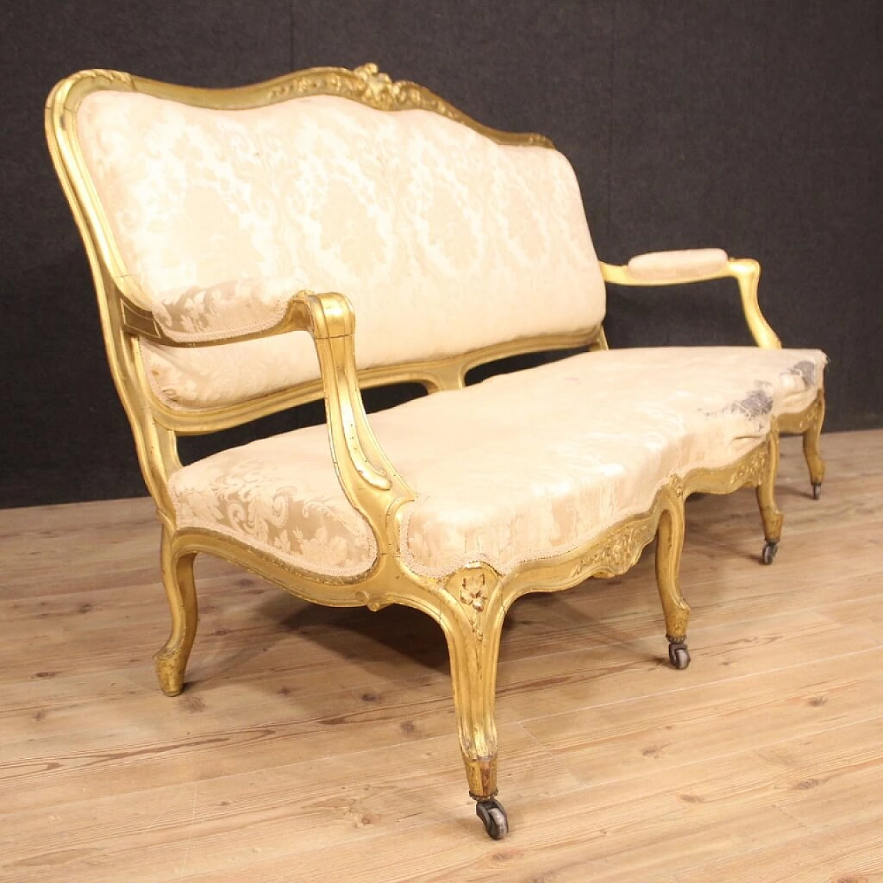 Golden French sofa in Louis XV style 1088618