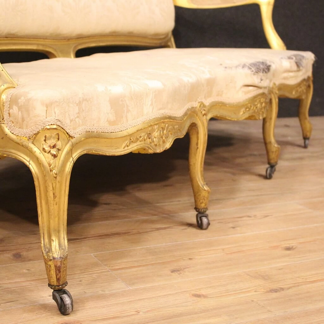 Golden French sofa in Louis XV style 1088619