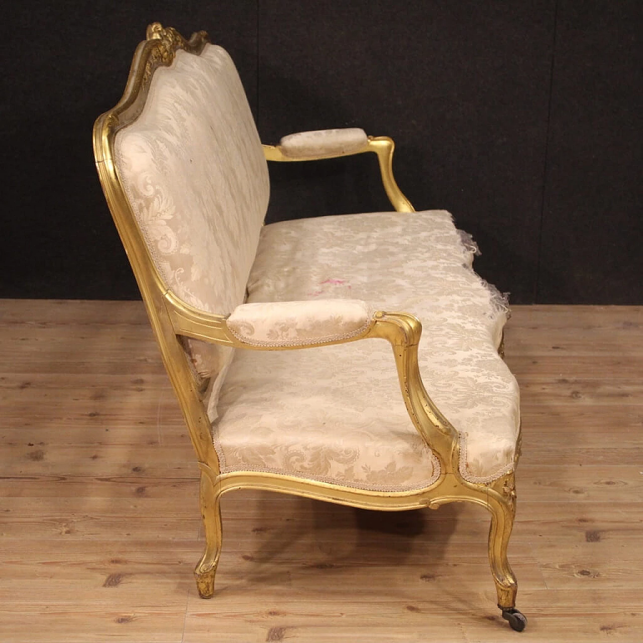 Golden French sofa in Louis XV style 1088621