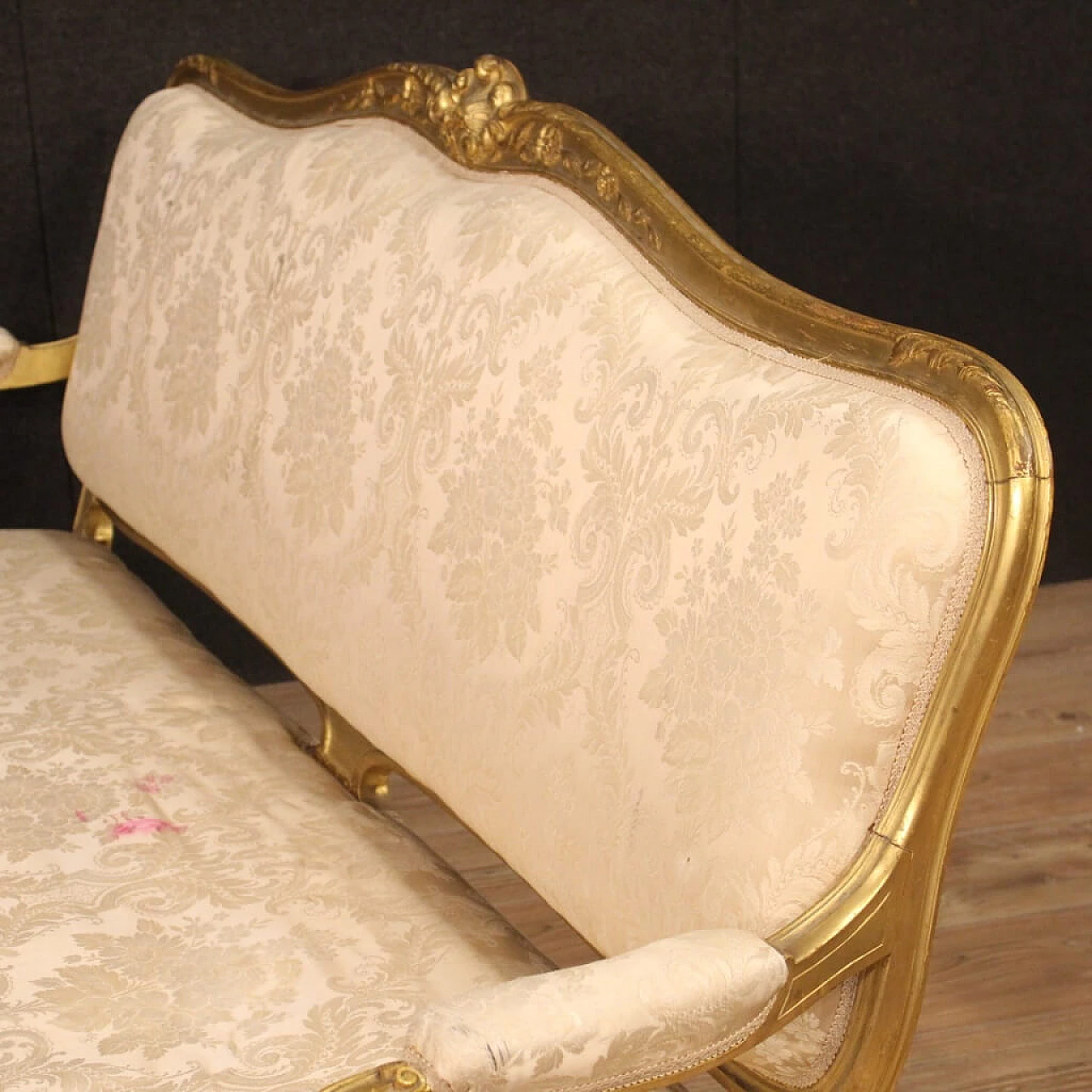 Golden French sofa in Louis XV style 1088625