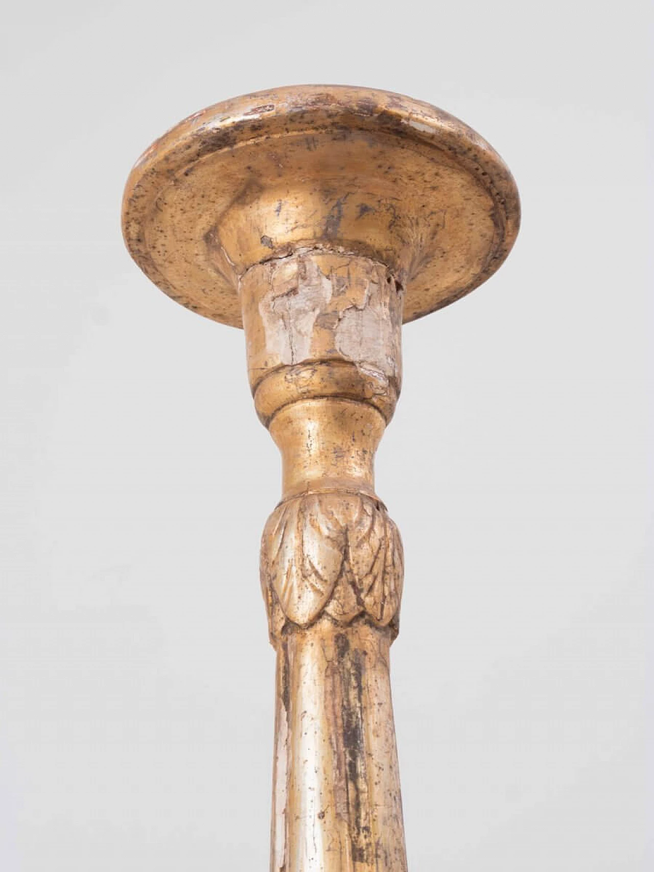 Antique candle holder made of Italian spruce and gold leaf 1088679
