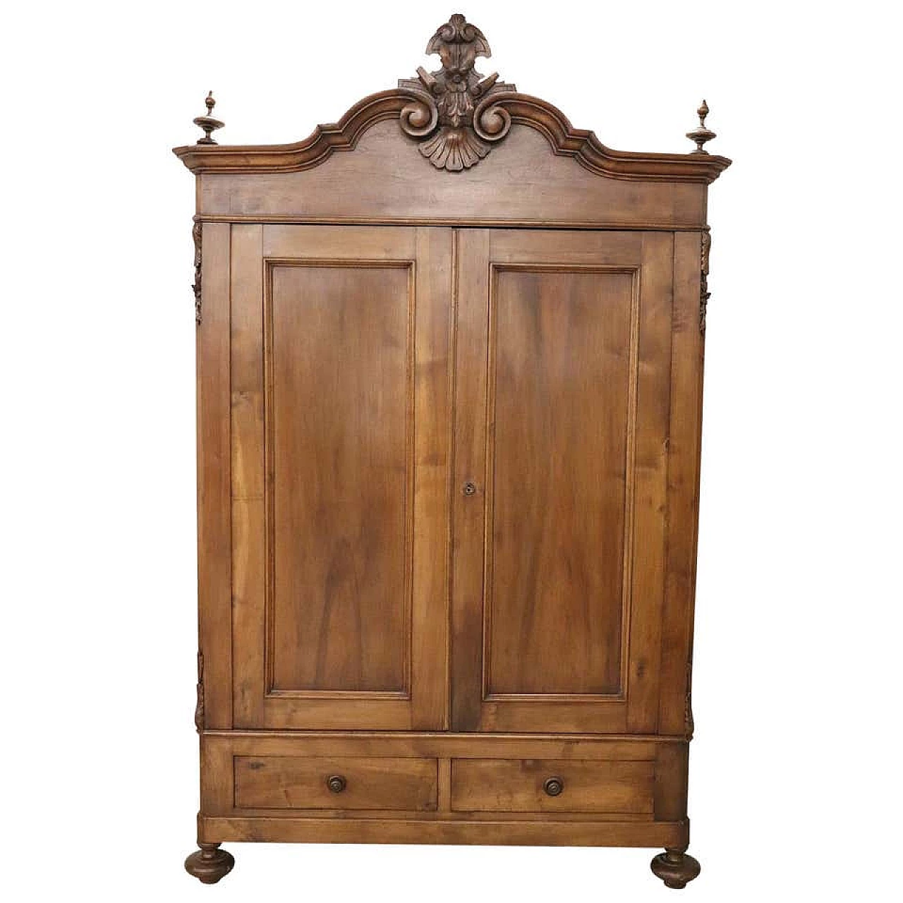 Antique wardrobe in solid walnut, Louis Philippe era, mid-19th century 1088680