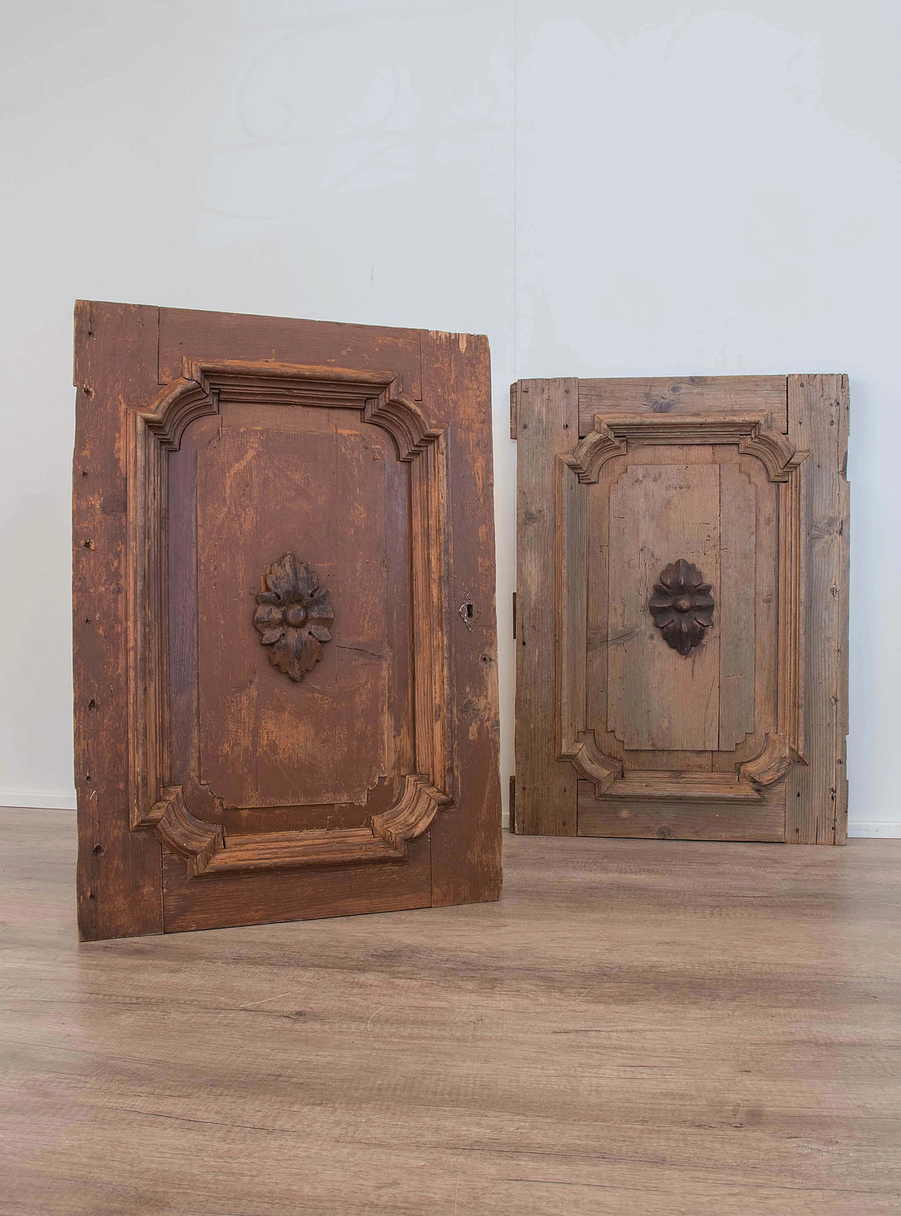Pair of antique decorative wooden panels, mid 18th century 1088791