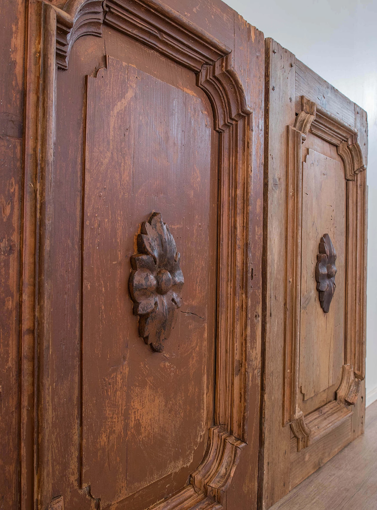 Pair of antique decorative wooden panels, mid 18th century 1088793