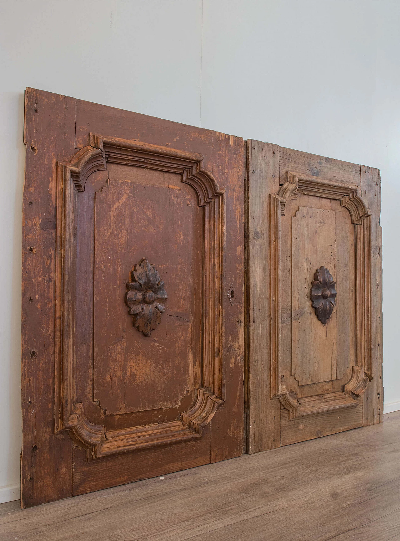 Pair of antique decorative wooden panels, mid 18th century 1088794