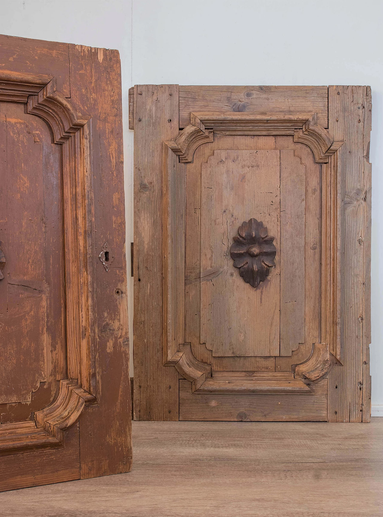 Pair of antique decorative wooden panels, mid 18th century 1088799