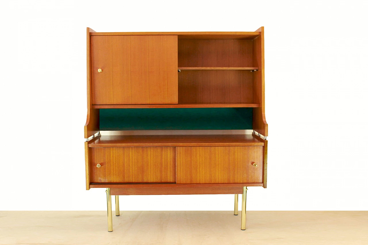 Sideboard scandinava in teak ed ottone, anni '50 1088830