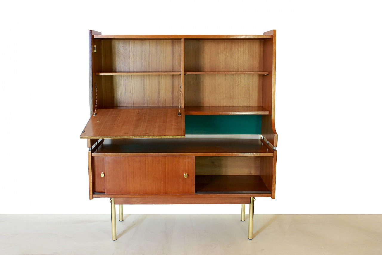 Sideboard scandinava in teak ed ottone, anni '50 1088831