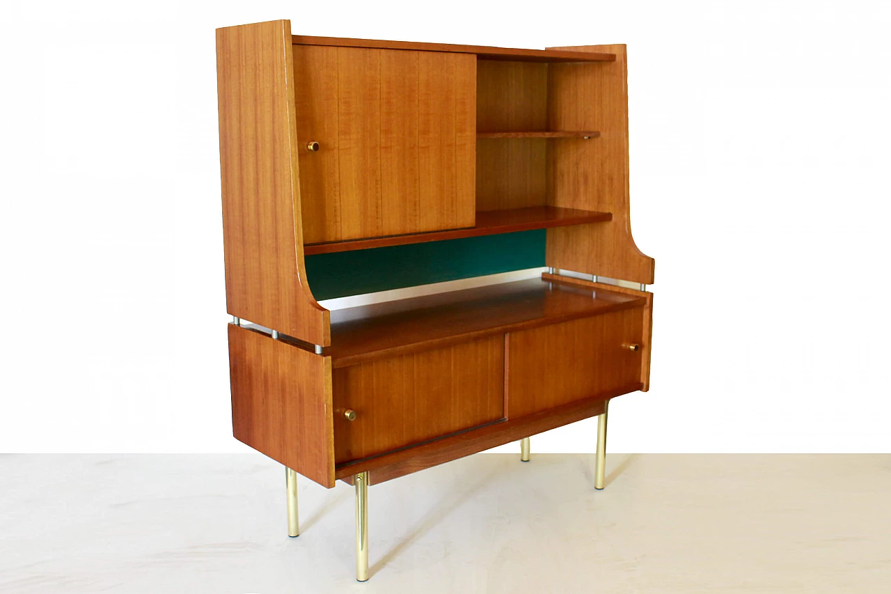 Sideboard scandinava in teak ed ottone, anni '50 1088832