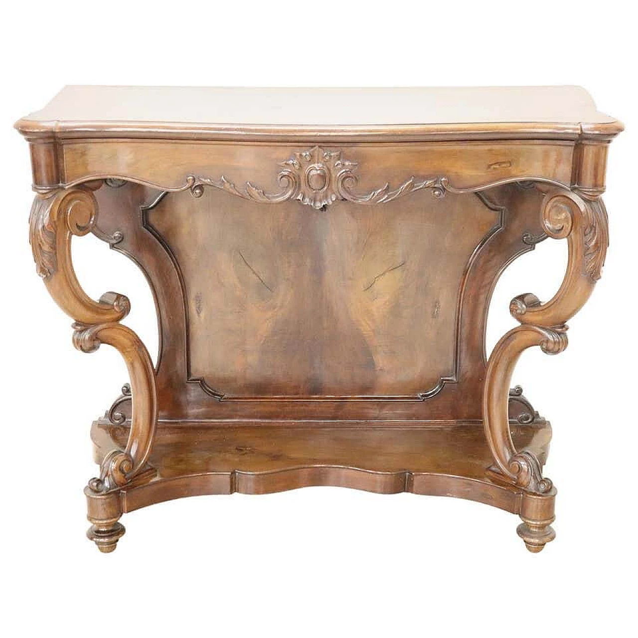 Ancient console Louis-Philippe in solid walnut, 1845 19th century | intOndo