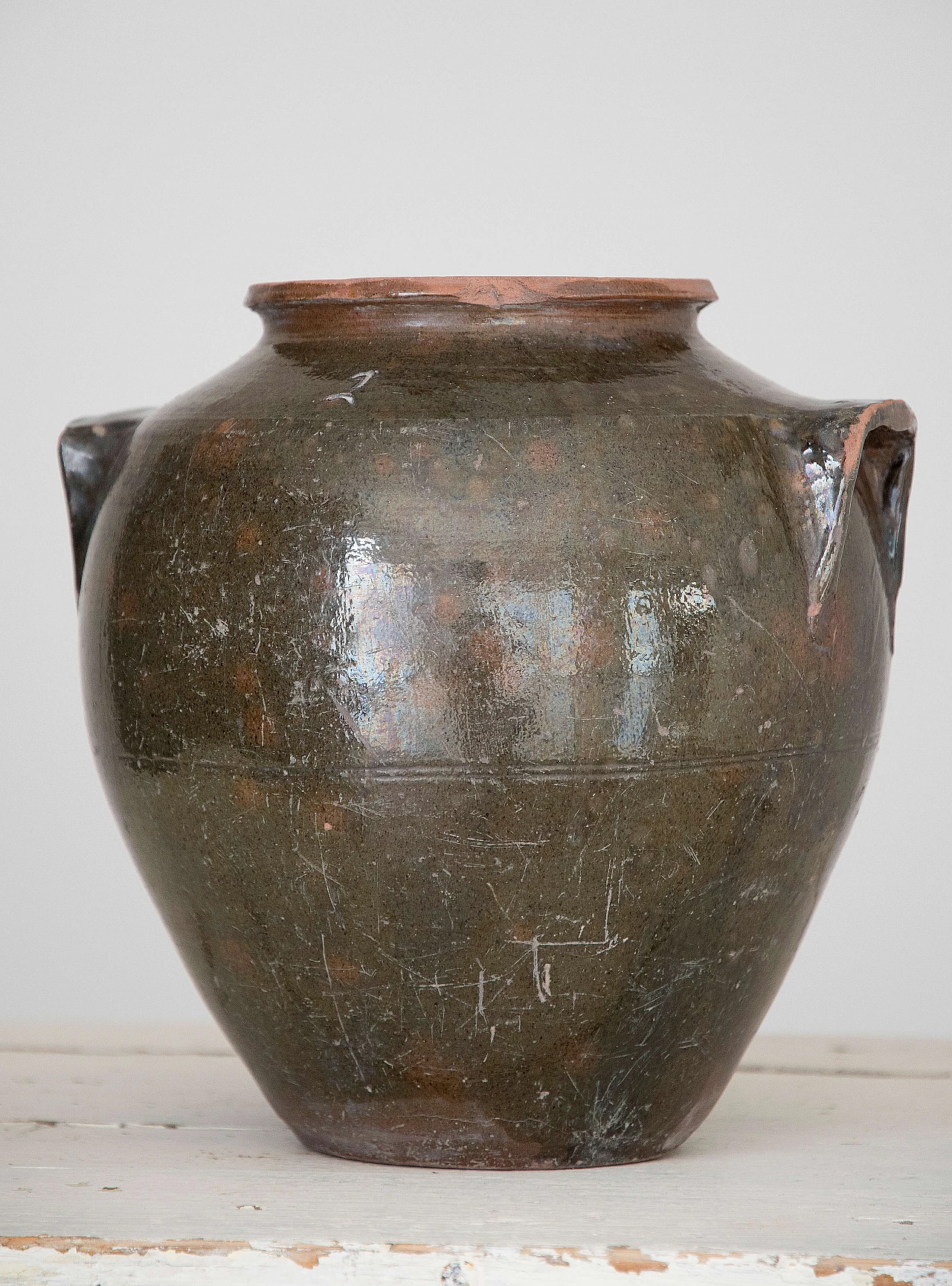 Green glazed terracotta vase 1088961