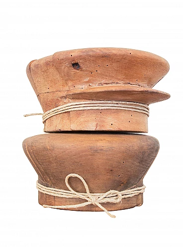 Stampo per cappelli in legno antico, inizio 900