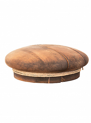Antico stampo per cappelli in legno, inizio 900
