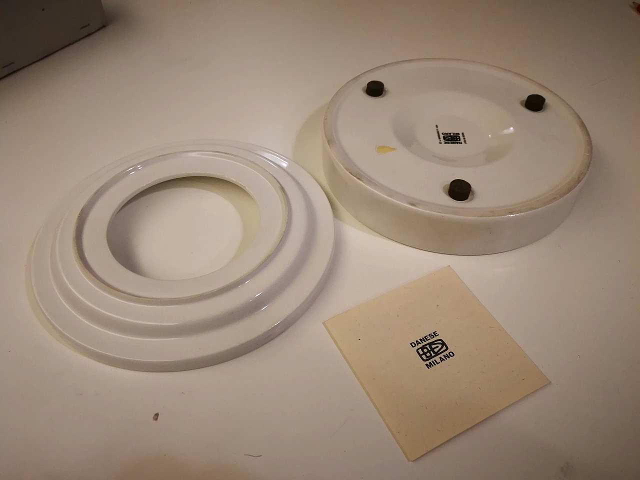 Posacenere bianco Barbados, di Angelo Mangiarotti per Danese, medio 1089178