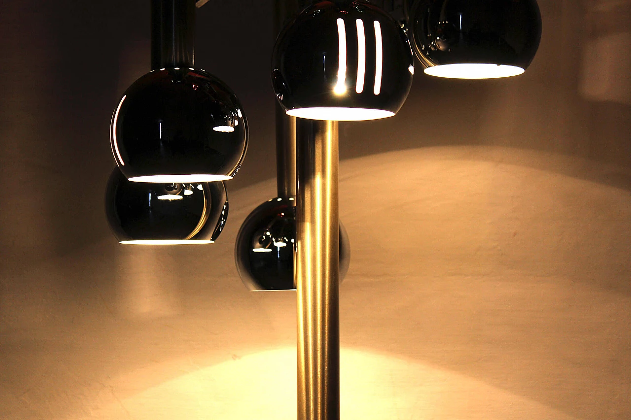Vintage chrome-plated floor lamp with 12 lights, 70s 1089473