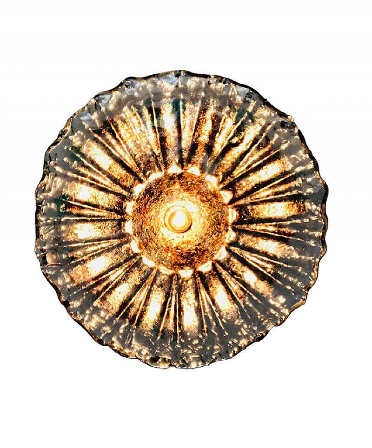 Lampadario vetro di murano bianco e rosso, anni '60 1089545