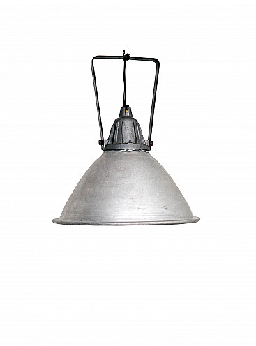 Lampada da soffitto industiale in alluminio, anni '50