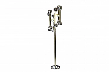 Vintage chrome-plated floor lamp with 12 lights, 70s