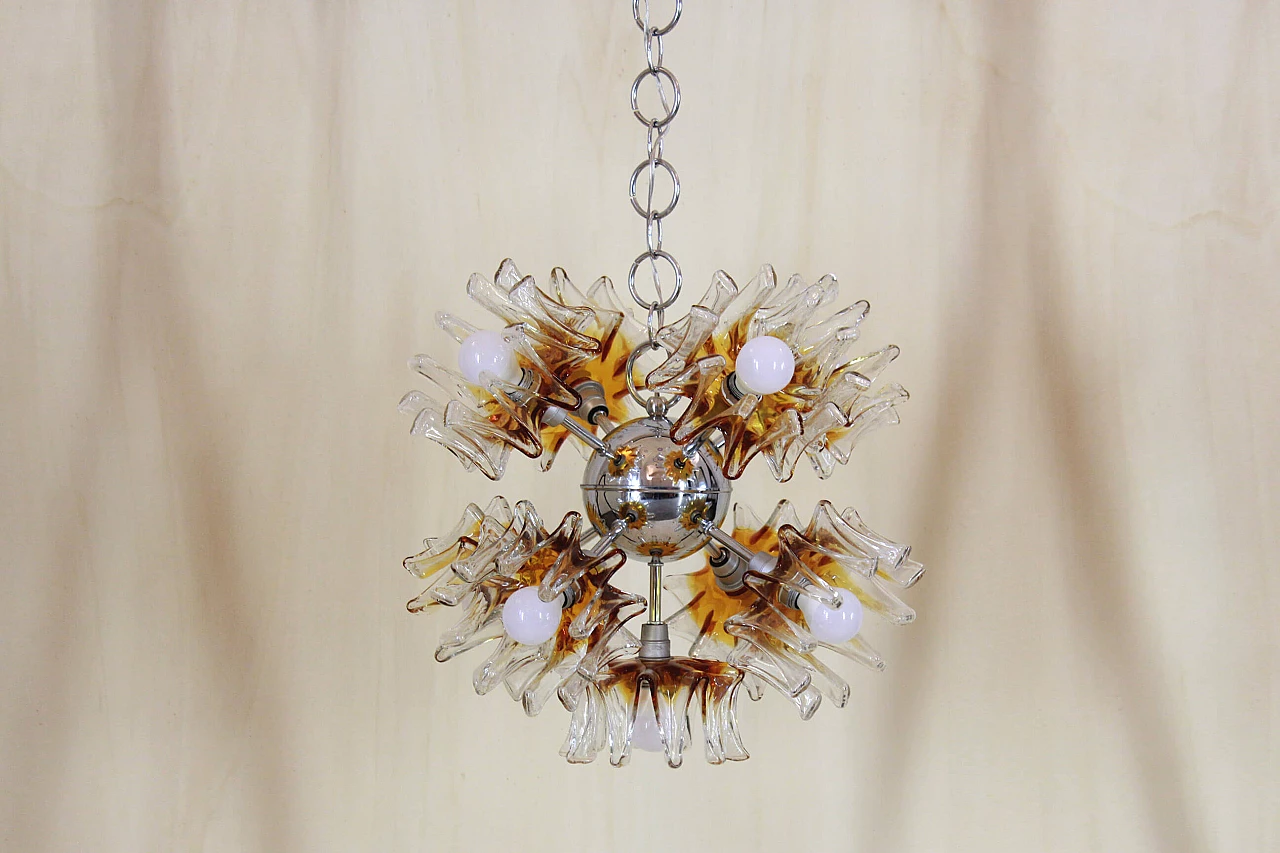 Chandelier in Murano glass, Nason style for Mazzega, 70s 1089914