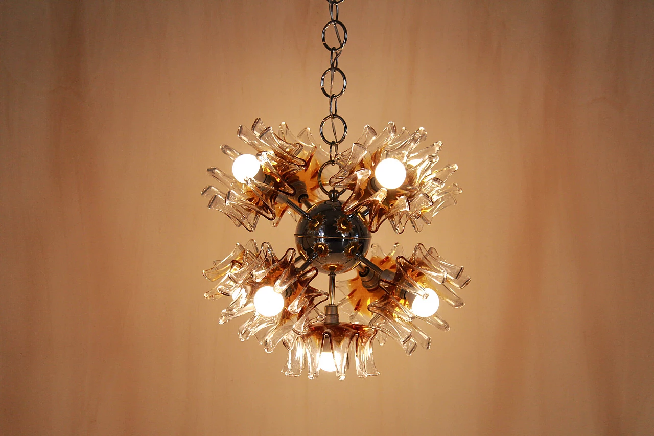 Chandelier in Murano glass, Nason style for Mazzega, 70s 1089915