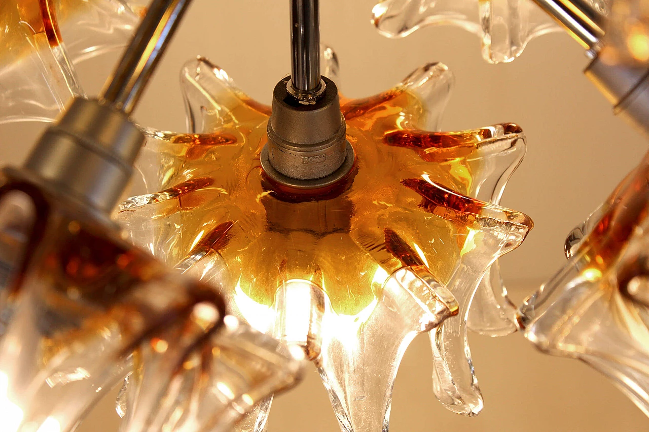 Chandelier in Murano glass, Nason style for Mazzega, 70s 1089918