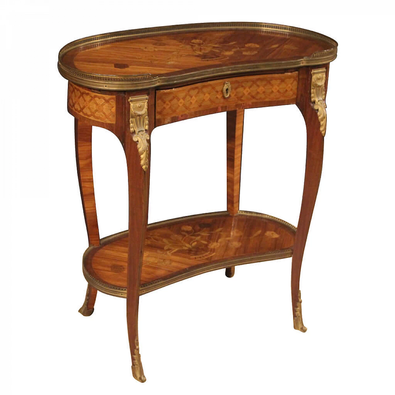 Antique French inlaid floral writing table, 19th century 1090057