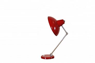 Red Bauhaus style table lamp, 1940s