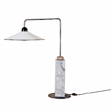 Lampada orientabile con base in marmo di Carrara, anni '50