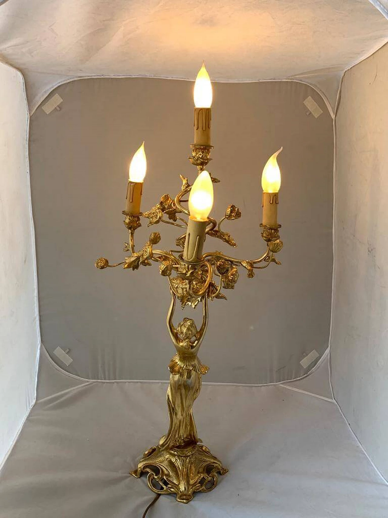 Lampada a 5 luci Art Nouveau, inizio 900 1090287